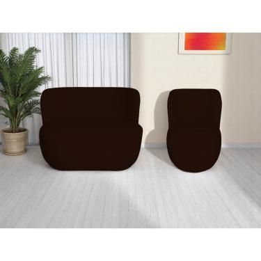 Imagem de Kit Namoradeira Mais Poltronas Sala Lounge Decorativa Bia Bouclé - Estopar