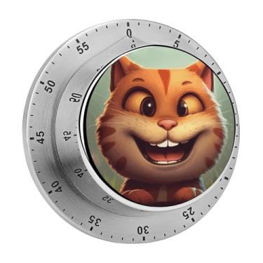 Imagem de Cronômetro de aço inoxidável magnético de aço inoxidável com alarme para cozinha com desenho animado sorridente