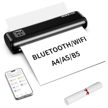 Imagem de Rongta Impressora térmica portátil 300DPI F82, impressoras sem tinta sem fio WiFi/Bluetooth, compatível com letras americanas/papel térmico A4/A5/B5 e etiquetas de 5 a 10 cm, compatível com telefones