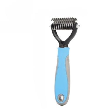 Imagem de Grande Desembolador de Pelos Longos para Cachorro Gato Pet Escova Pente Rake(Azul 5+6 Laminas)