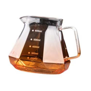 Imagem de IEUDNS Cafeteira de vidro para servir café, chaleira, 20 oz/600ml, gotejador de café resistente ao calor para uso diário, escritório, casa, acampamento, Laranja