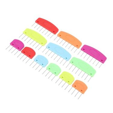 Imagem de lyrlody Combos de Bloqueador de Malha Densamente Espaçados, Kit de Pinos de Bloqueio de crochê de Aço Inoxidável para Alongamento Uniforme, Projetos de tricô Versátil, Multicoloria,