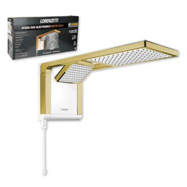 Imagem de Chuveiro Acqua Duo Ultra Lorenzetti Branco e Dourado Fosco Com Espalha