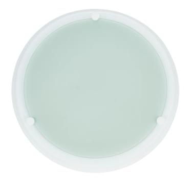 Imagem de Lustre Luminária Plafon Alumínio Siena 27,5cm para Ventilador de Teto Branco Vidro Fosco Soquetes Porcelana E27