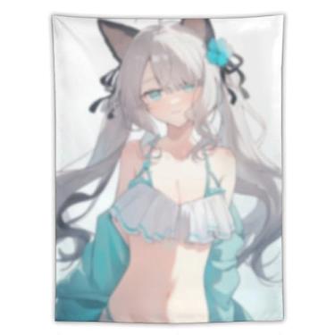Imagem de LIEGBMEU Sexy Bikini Hot Anime Girl Tapeçaria 152.4 cm x 203.2 cm Interior Exterior Wall Quilt Art Decoração de Tapeçaria Caprichosa, AF138