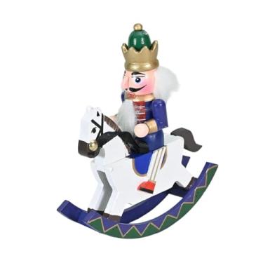 Imagem de Esquirla Decoração de quebra-nozes de madeira para natal, boneco de quebra-nozes, estátua, enfeite de mesa, decoração para casa, prateleiras de lareira, Azul