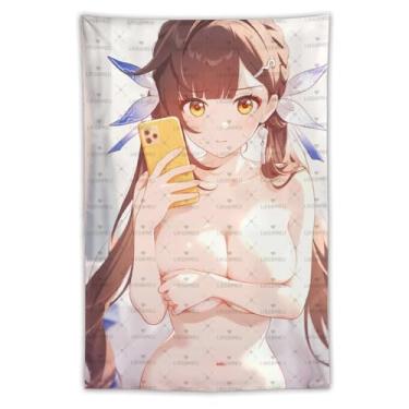 Imagem de LIEGBMEU Sexy Bikini Hot Anime Girl Tapeçaria 101.6 cm x 152.4 cm Interior Exterior Wall Quilt Art Decoração de Tapeçaria Caprichosa, Aa047