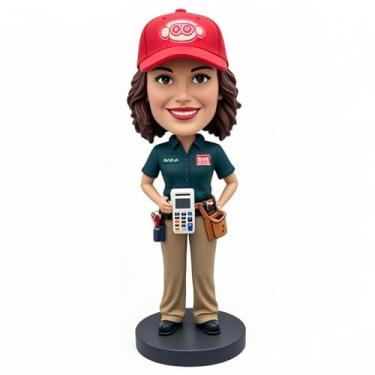 Imagem de Bobblehead personalizado para profissionais da indústria – Feito a partir de sua foto, um presente exclusivo para mecânicos/atendentes, ideal para homenagear a dedicação e decoração no local de