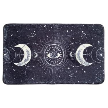 Imagem de Capacho gótico, tapete de banho divertido, antiderrapante, lavável, decoração de banheiro, acessórios góticos, tapetes de chão para ambientes internos e externos (olho lua)