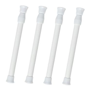 Imagem de IEUDNS 4x Varão de cortina com mola pequena para armários de 12 a 20 polegadas sem furadeira, mini varão de cortina para porta de guarda-roupa, faça você