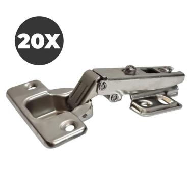 Imagem de Kit 20 Dobradiça Reta Caneco 35Mm Para Moveis Armário 10 Par