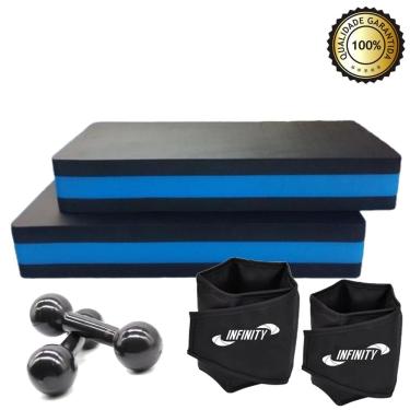 Imagem de Kit Aeróbico Caneleira 5 Kg + 2 Step Em Eva + Halter 3Kg