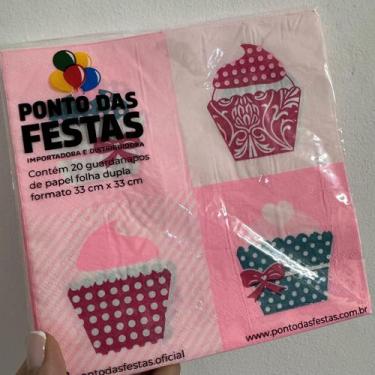 Imagem de Guardanapo de Papel Folha Dupla Cupcake 33x33 cm - Ponto das Festas - 