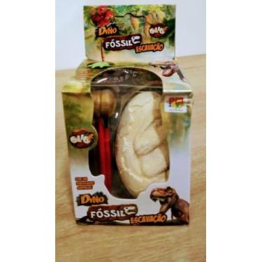 Imagem de Ovo dinossauro fosseis escavação 1 dino brilha no escuro - Dm Toys - D