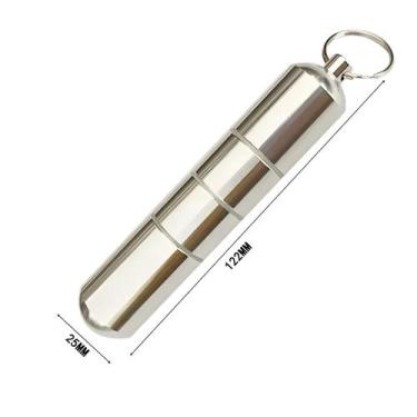 Imagem de Caixa De Cigarros À Prova D'água Em Liga De Alumínio Prateada, Tubo De