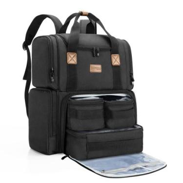 Imagem de Bolsa de cosméticos BAFASO com 3 bolsas internas removíveis preta