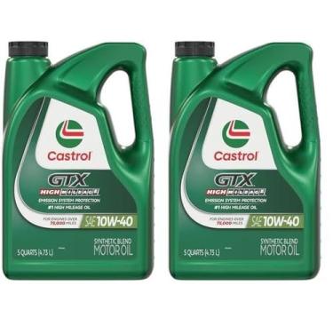 Imagem de Óleo de motor Castrol GTX de alta quilometragem 10W-40 sintético 5Lx2