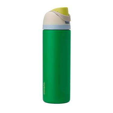 Imagem de Owala FreeSip Garrafa de água de aço inoxidável isolada com canudo, garrafa de água esportiva sem BPA, ótima para viagens, 680 g, verde