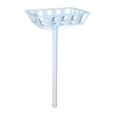 Imagem de Lixeira De Rua Calçada Popular Cesto Raso Branca 112x60x45cm - OURO MI