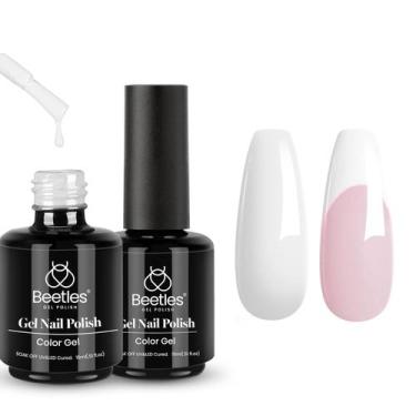 Imagem de Esmalte de gel, besouros brancos, 15 mL x 2, absorvem a luz UV - beetl