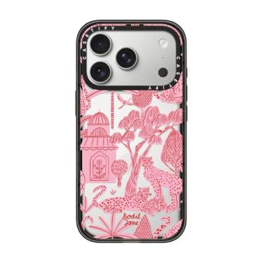 Imagem de CASETiFY Capa Impact para iPhone 17 Pro [fina/compatível com carregamento sem fio/2,5 m. Proteção contra quedas de grau militar 4X] - Cheetah Paradise Pink - Preto transparente