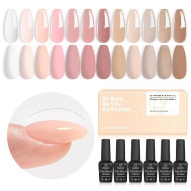 Imagem de Gel Builder para besouros de unhas 7 em 1 rosa rosa nude, 12 unidades 