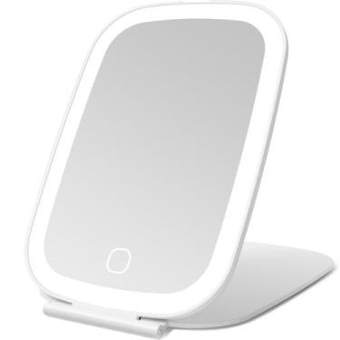 Imagem de Espelho de maquiagem NEZZOE Travel recarregável com luzes LED de 19 cm