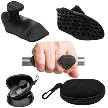 Imagem de PokShow 2 peças de alças pretas para levantamento de peso, luvas ergonômicas de treino para mulheres e homens, punhos de borracha para academia sem dedos, alças de levantamento para proteção da palma