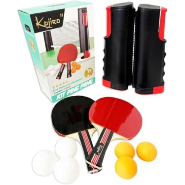 Imagem de Kit Ping Pong Profissional Raquete Rede Tênis Mesa 6 Bolas (pretoo)