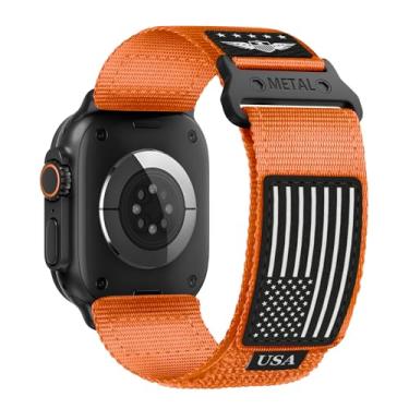 Imagem de Pulseira masculina de nylon resistente para Apple Watch séries 10/9/8/7/6/5/4/3/2/1/SE/SE2 de 38 mm, 40 mm, 41 mm e 42 mm