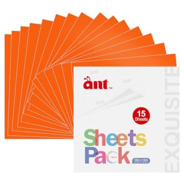 Imagem de ANT Folhas de vinil permanente, autoadesivas para máquina de corte, vinil externo permanente para decoração de festa, adesivo, caneca DIY, decalque de carro (15, laranja)