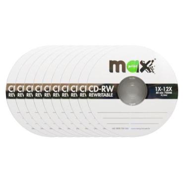 Imagem de Kit 10 unidades de mídia CD-RW 700MB 80 min 1X-12X 50151-9 no estojo s