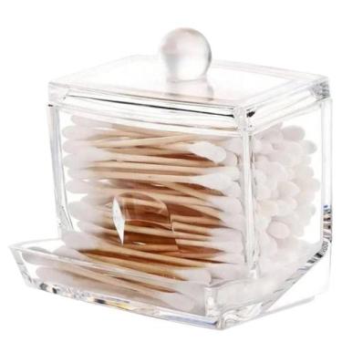 Imagem de Dispenser Cotonete Transparente Acrílico Organizador Hastes Algodão Su