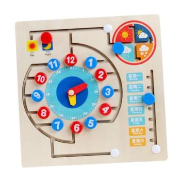 Imagem de menolana Busy Board Time E Season Conjunto de Brinquedos Educativos de Madeira para Bebês E Crianças Pequenas