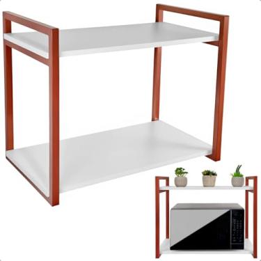 Imagem de Prateleira para Micro-ondas Suporte Nicho para Cozinha Spen (Cobre/Branco)