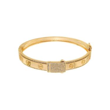 Imagem de Bracelete Dourado Cravejado De Zircônia