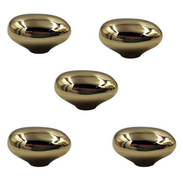 Imagem de Kit 5 Puxador Ponto Seixo Pequeno Gold Zen Design Zp5761.A00