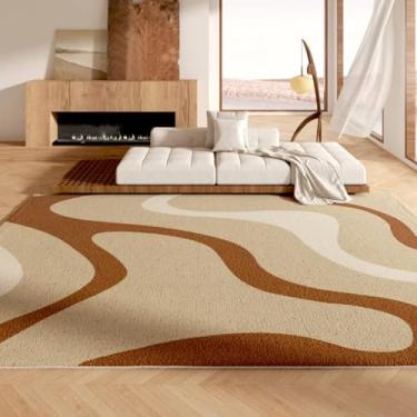 Imagem de Tapetes grandes para decoração de quarto e sala de estar, carpete grosso e felpudo, para sala de estar, vestiário, macio e fofo (200x250 cm/A)