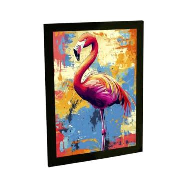 Imagem de Quadro Decorativo Flamingo Ave Ilustração Colorida Decoração Poster Quarto Sala