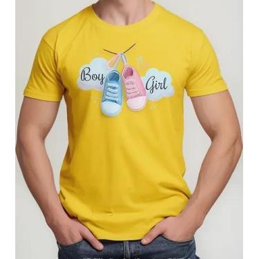 Imagem de Camiseta Camisa Adulto Feminina Masculina Algodão Chá Revelação Boy ou