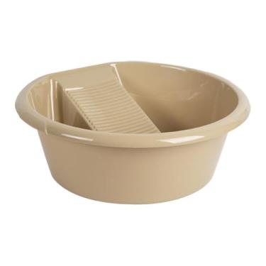 Imagem de ＫＬＫＣＭＳ Lavatório para lavar roupas à mão, tanque doméstico com lavatório integrado para camisetas, roupas íntimas, calças e meias, Amarelo