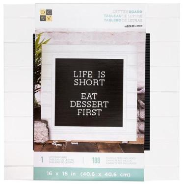Imagem de Quadro Letreiro/Letterboard Clássico preto com branco DCWV - 40x40cm -
