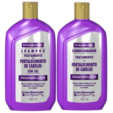 Imagem de Gota Dourada Kit Desamarelador Shampoo e Condicionador 430ml