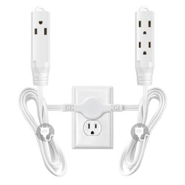 Imagem de Cabo de extensão Power Strip HITRENDS Twin 12 pés e 6 tomadas
