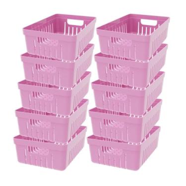 Imagem de Kit com 10 - Cestinhas Organizadoras (Rosa Claro)
