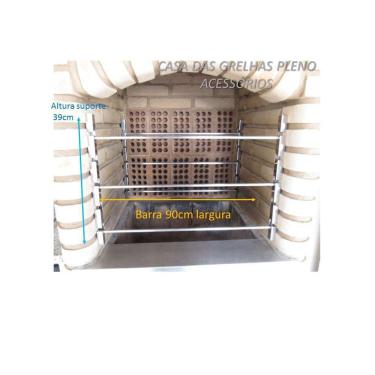 Imagem de Suporte Para Espetos E Grelhas Apoio Churrasqueira Até 90Cm