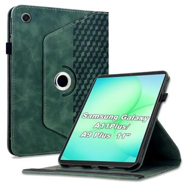 Imagem de Varohix Capa para Samsung Galaxy Tab A11 Plus/A9 Plus 27.9 cm (SM-X210/X216/X218), capa protetora de couro PU com rotação de 360 graus com hibernar/despertar automático, porta-cartão e alça de ombro
