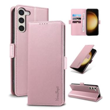 Imagem de YunuBeyii Capa Carteira para Samsung S23 - [Bloqueio RFID] Capinha Flip Magnética para Celular de Couro PU de Luxo com Suporte,Case Proteção,Rsistente,Antichoque, Rosa