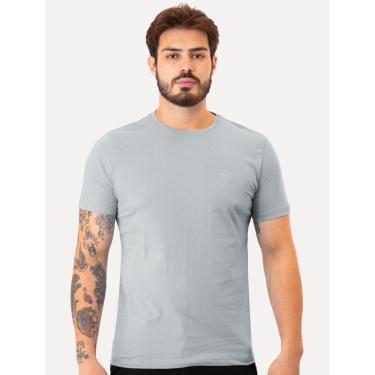 Imagem de Camiseta Guess Masculina Bordado Peito Azul Claro-Masculino