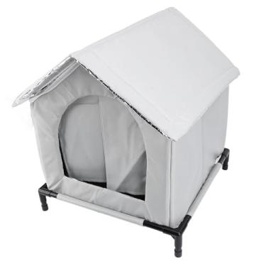 Imagem de GLOGLOW Casas de Gatos e Condomínios Casa de Gatos Ao Ar Livre, à Prova de Intempéries Fechada Em Abrigo de Isolados de Inverno Selvagens de Selvagens para Internos Externos Nan (Cinza)